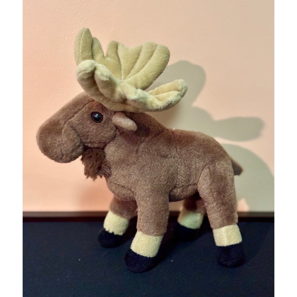 Wild Republic Moose Plush Stuffed Animal Brown Tan Antlers 10 inch Forest Toy